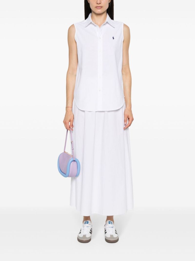 White Polo Pony-embroidered Cotton Shirt