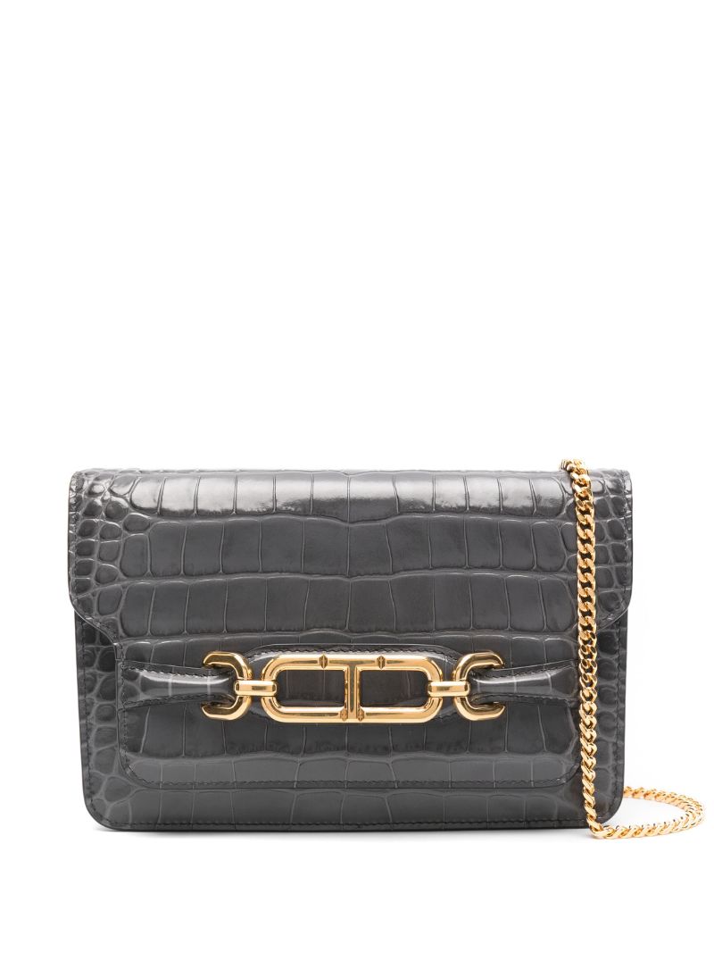 Grey Whitney Small Leather Shoulder Bag