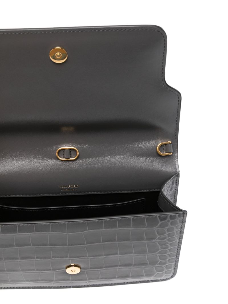 Grey Whitney Small Leather Shoulder Bag