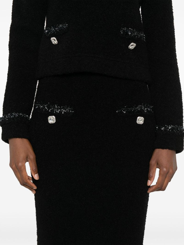 Lurex Trimming Pencil Skirt
