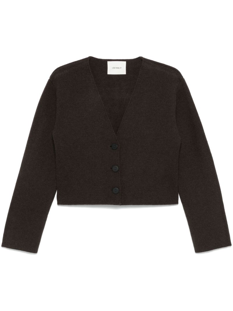 Waffle Knit Cropped Cardigan