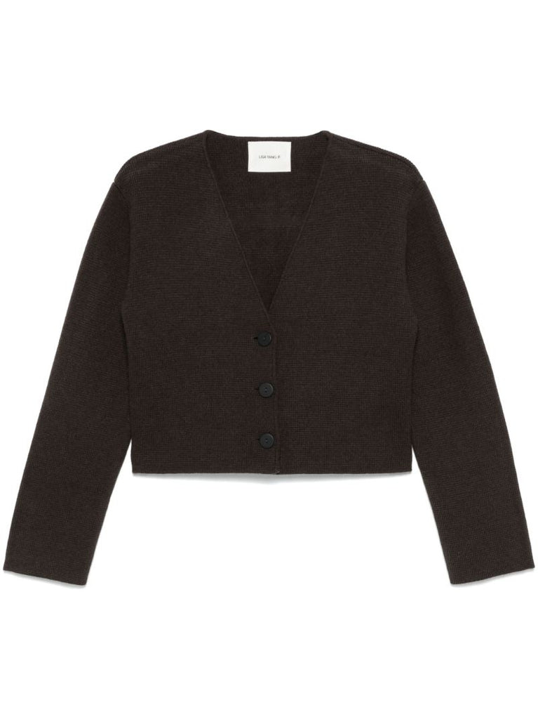 Waffle Knit Cropped Cardigan