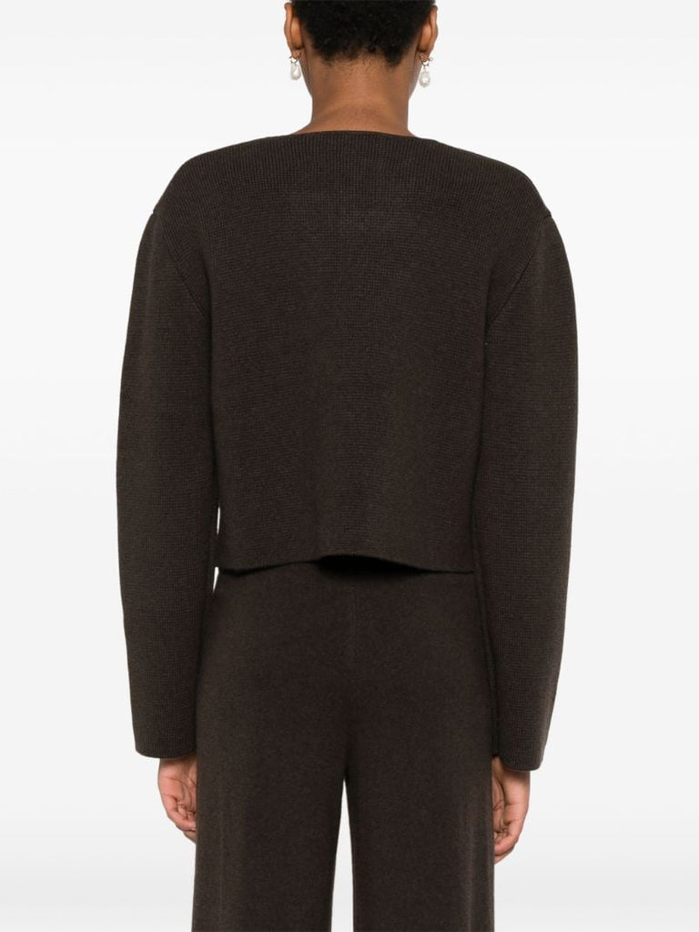 Waffle Knit Cropped Cardigan