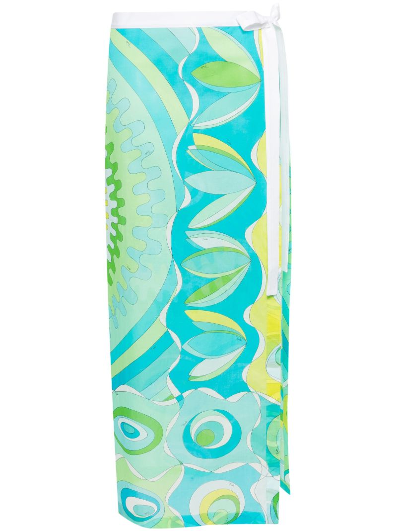 Blue Bersaglio-print Maxi Skirt