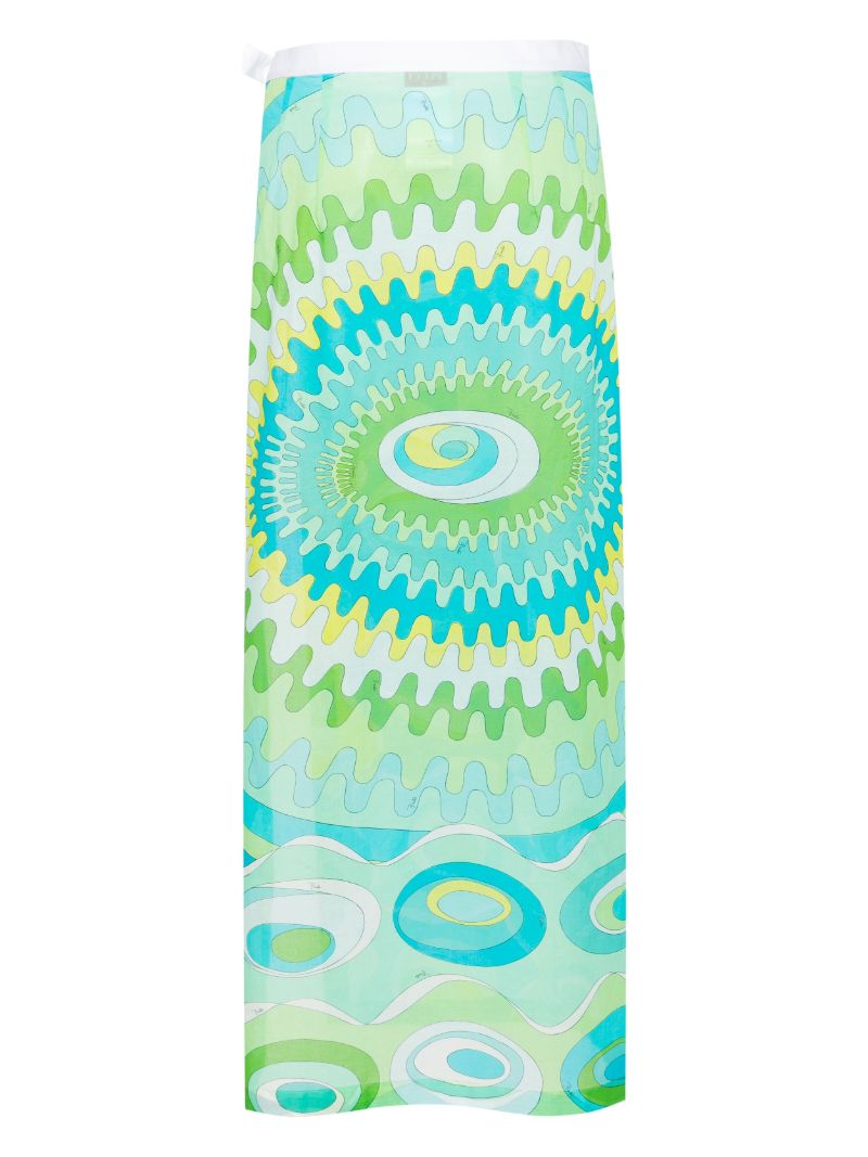 Blue Bersaglio-print Maxi Skirt