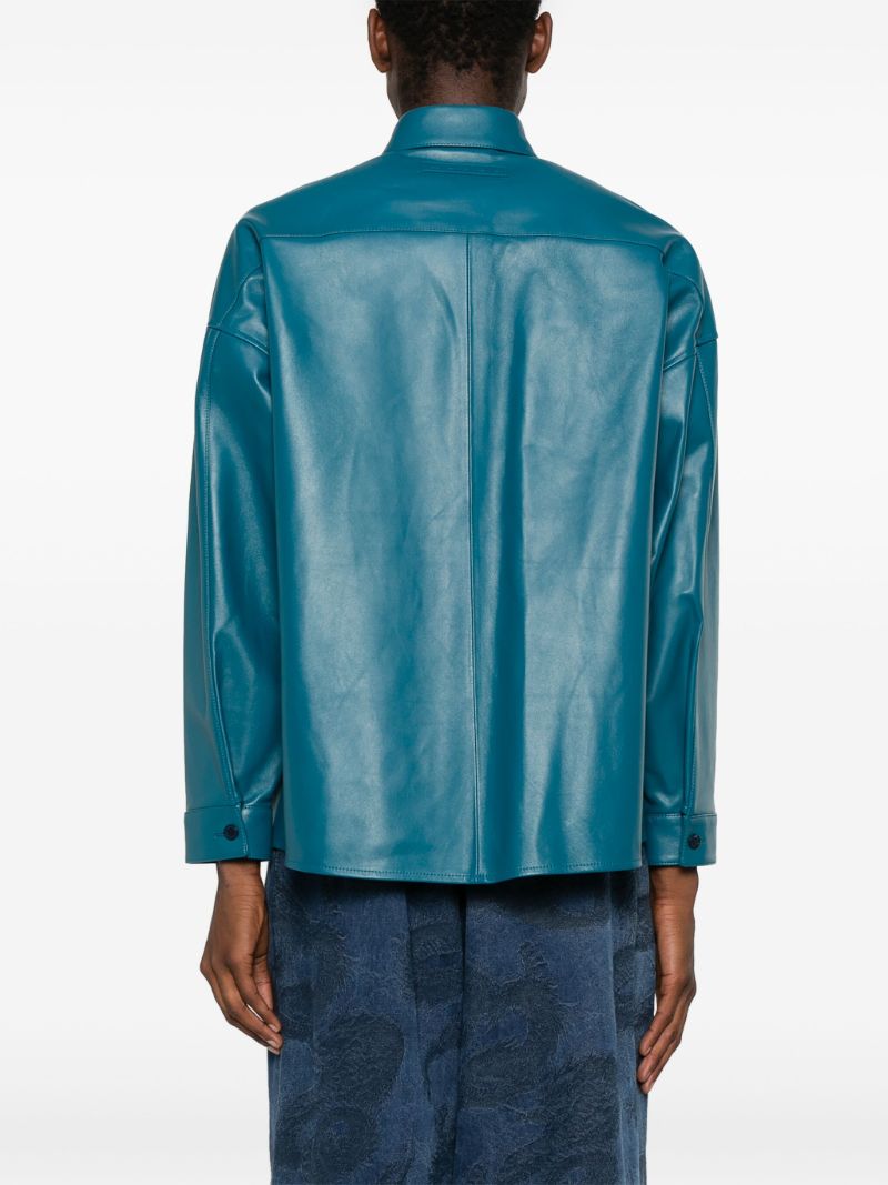 Blue Leather Shirt