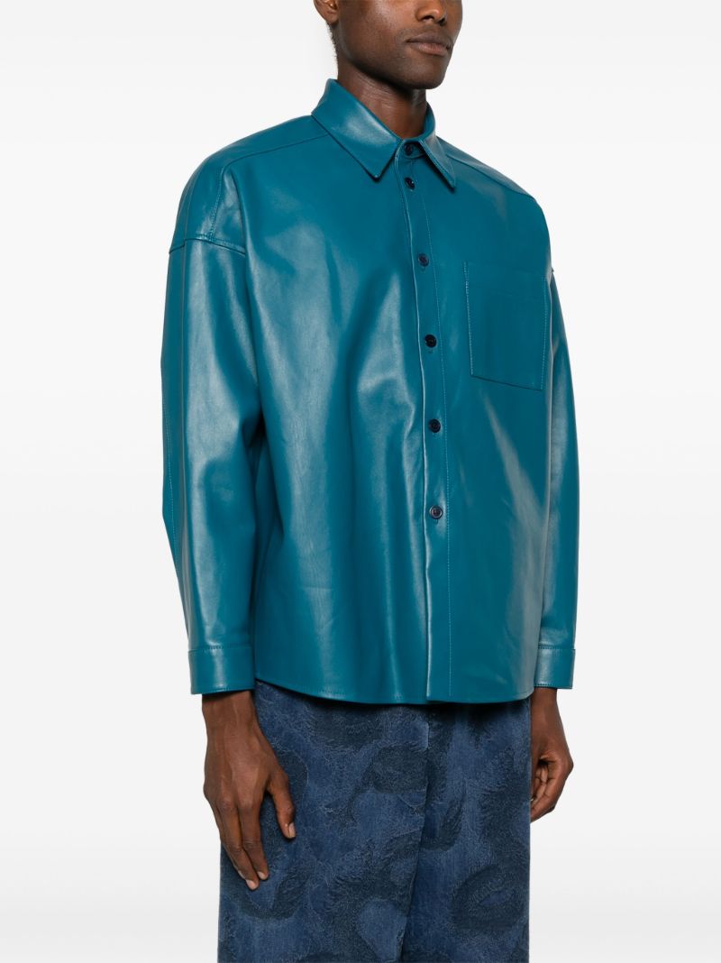Blue Leather Shirt