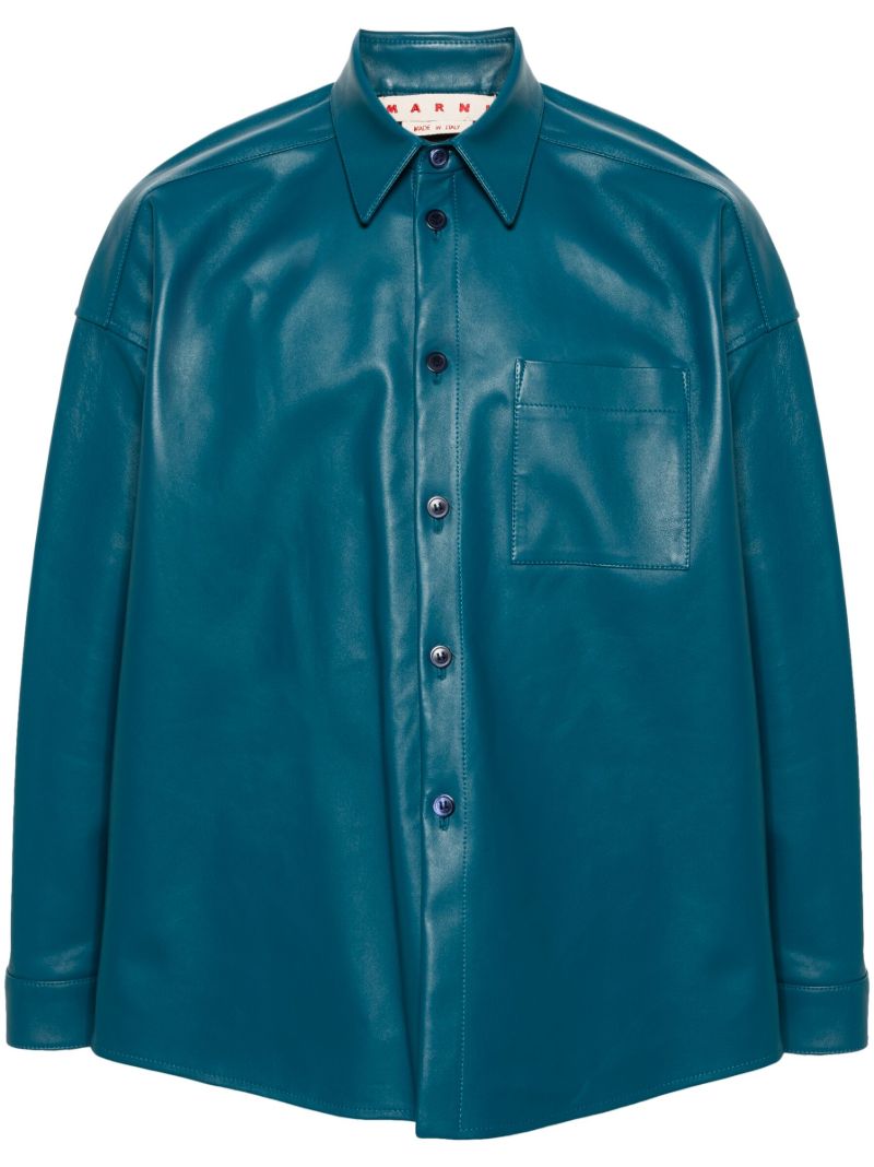 Blue Leather Shirt