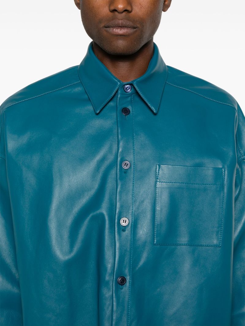 Blue Leather Shirt