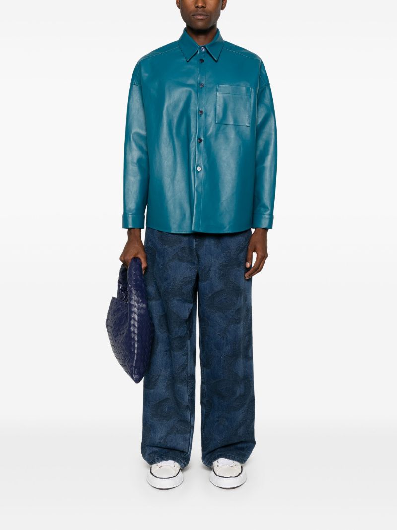 Blue Leather Shirt