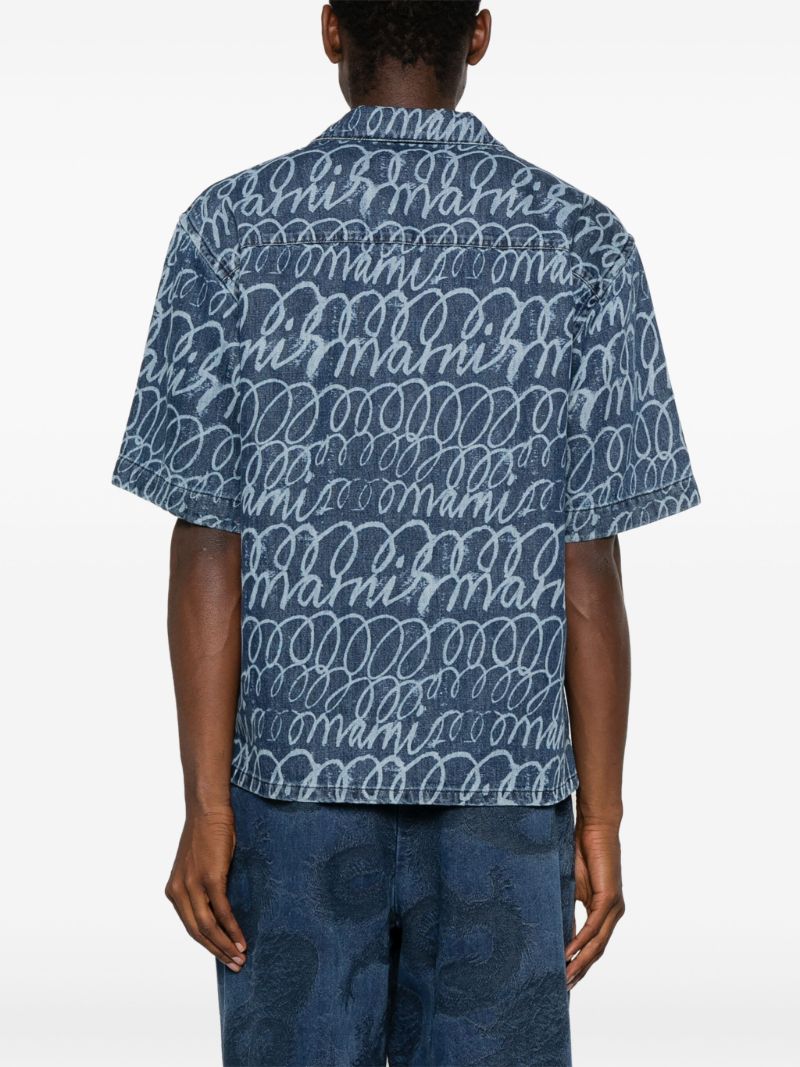 Blue Logo-print Denim Shirt