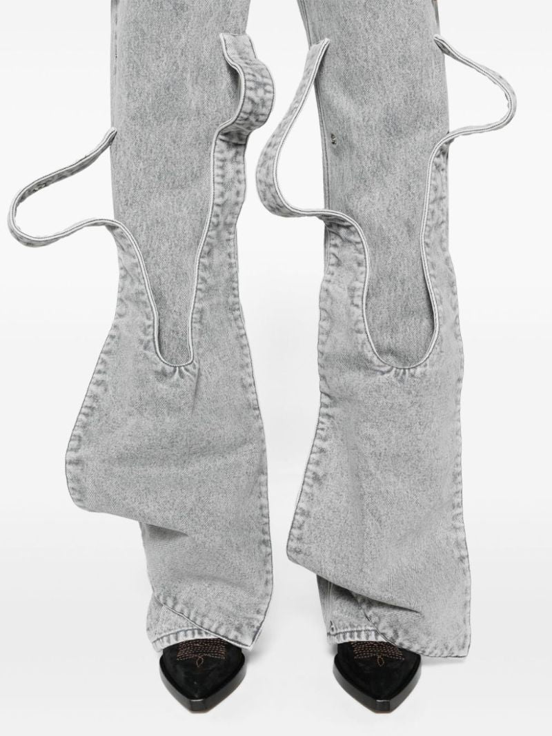 Grey Panelled Organic Cotton Jeans