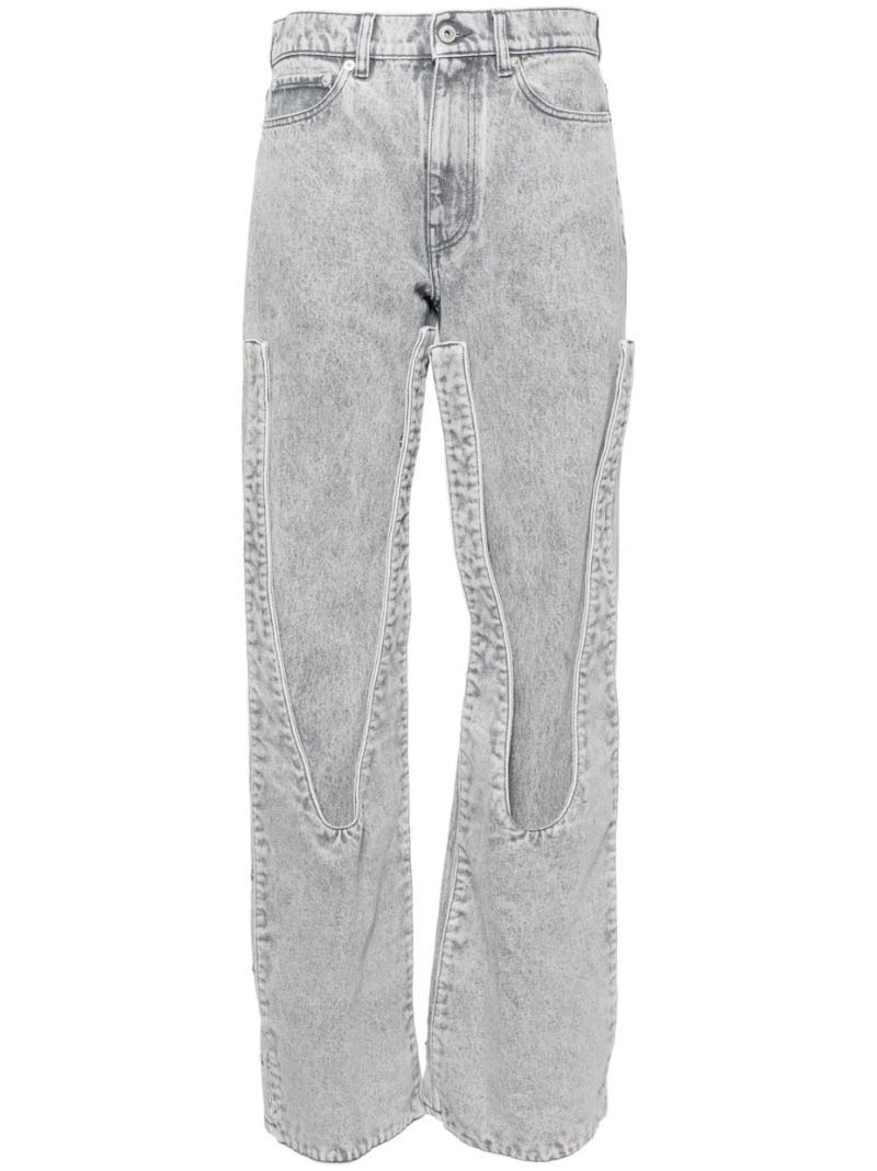 Grey Panelled Organic Cotton Jeans