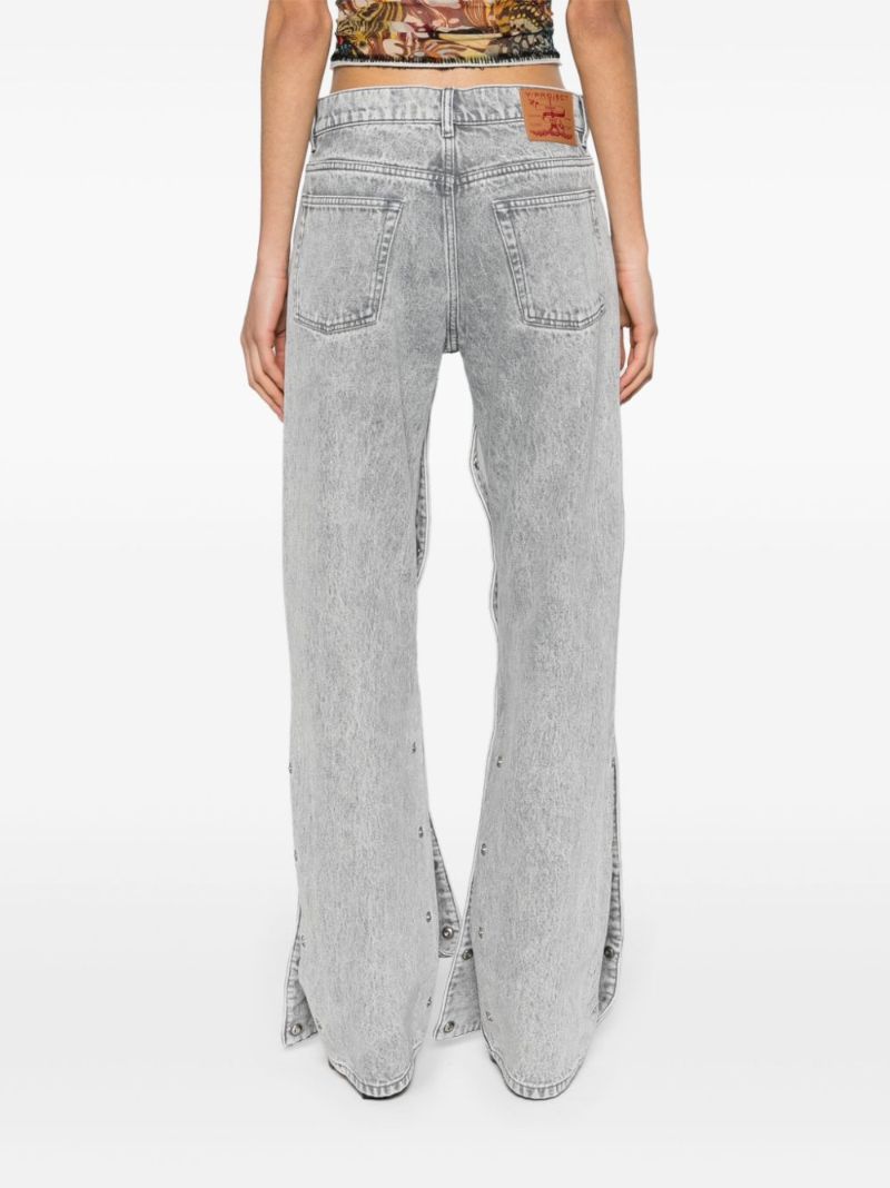 Grey Panelled Organic Cotton Jeans