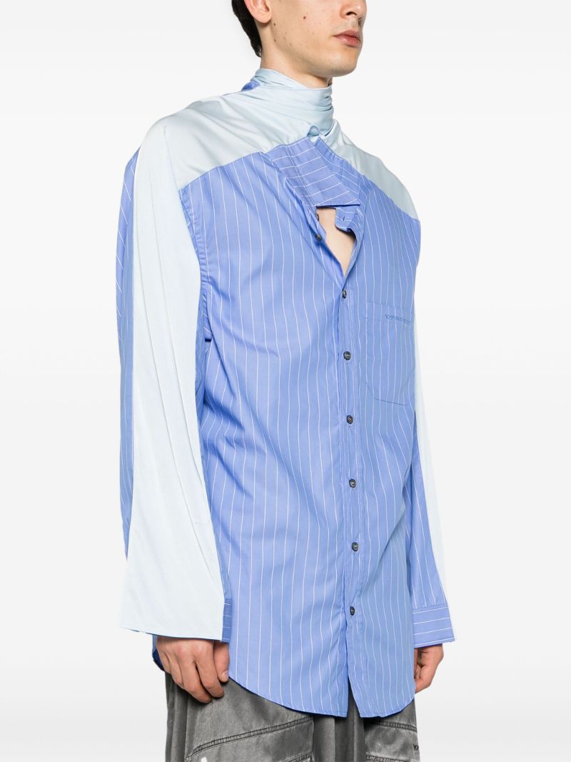 Blue Asymmetrical Striped Shirt