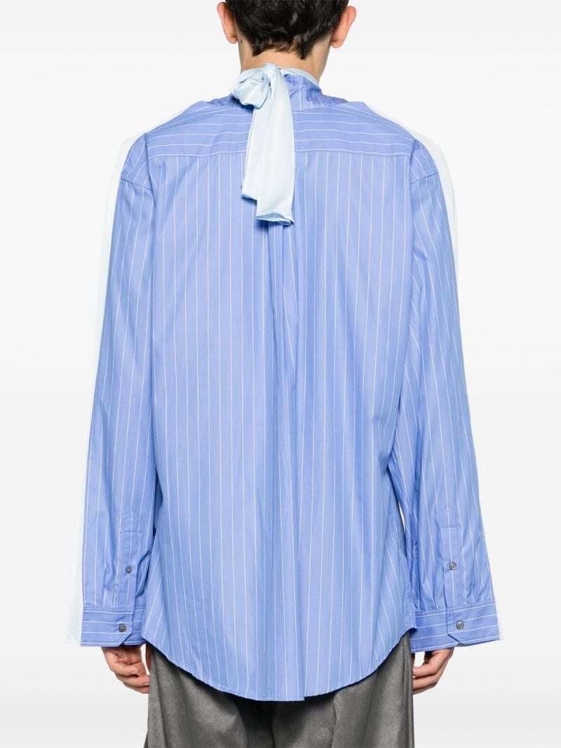 Blue Asymmetrical Striped Shirt