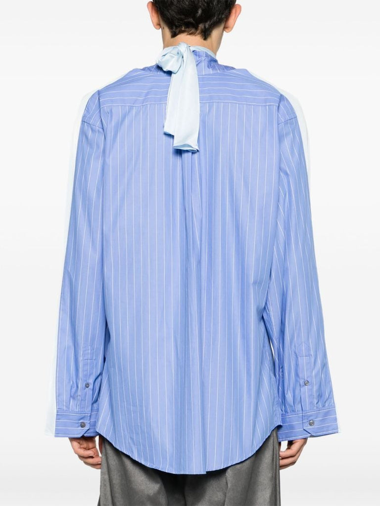 Blue Asymmetrical Striped Shirt
