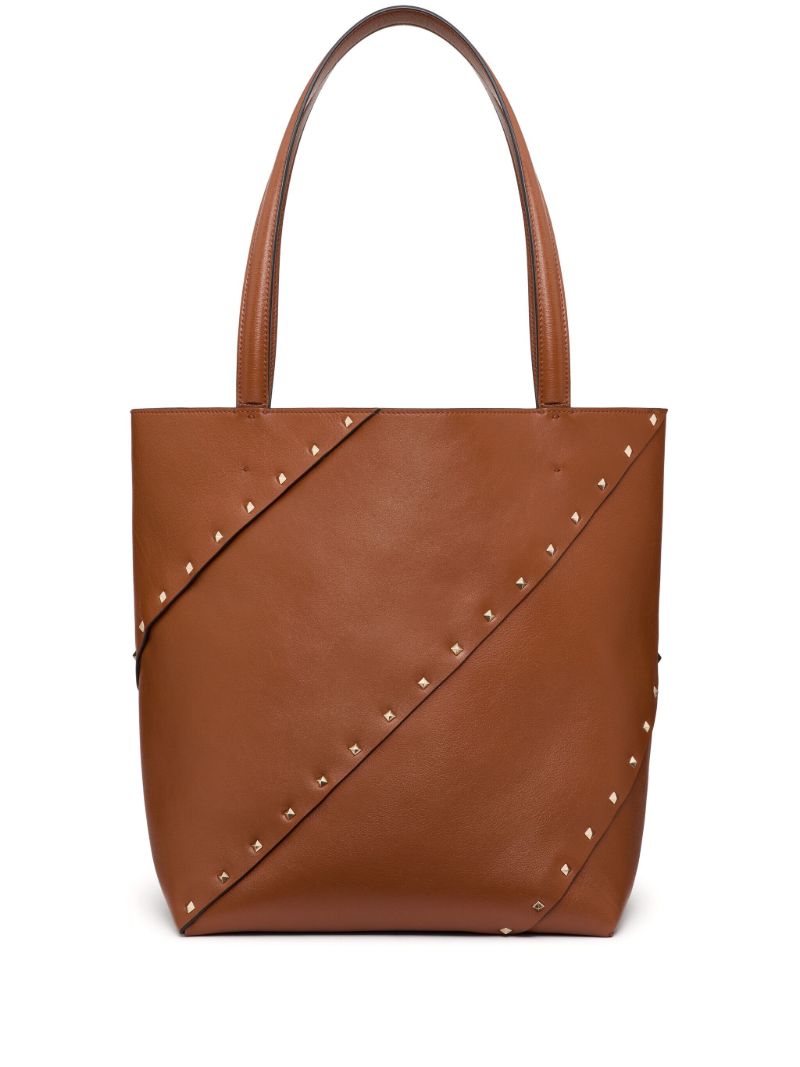 Brown Rockstud Wispy Tote Bag