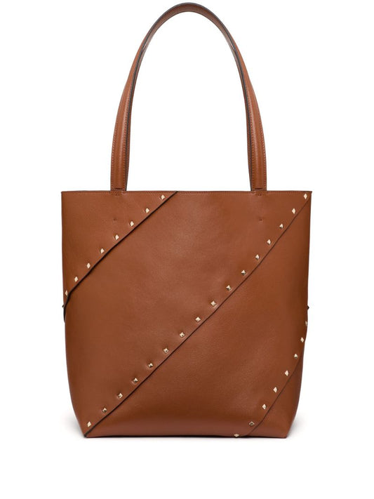 Brown Rockstud Wispy Tote Bag