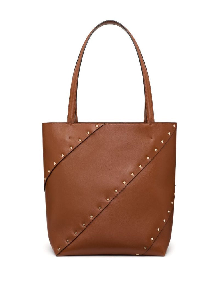 Brown Rockstud Wispy Tote Bag