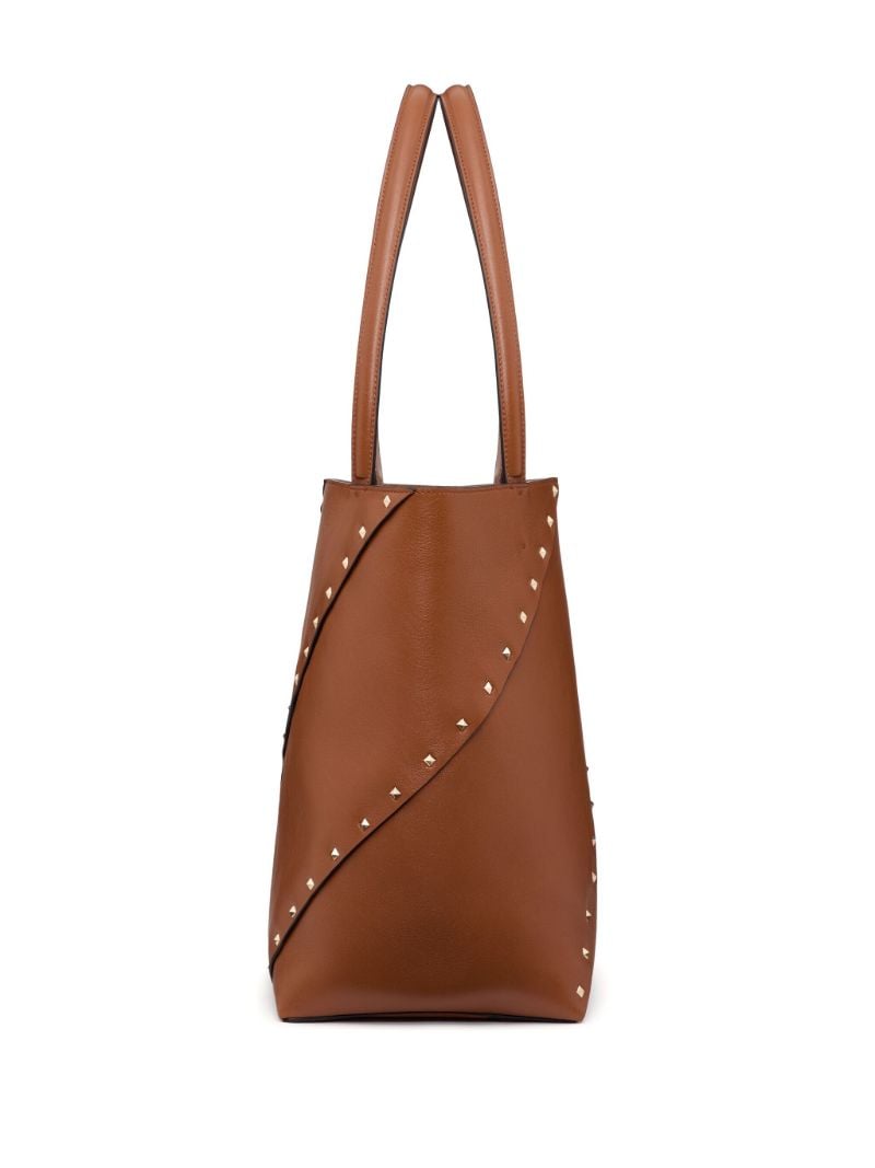Brown Rockstud Wispy Tote Bag