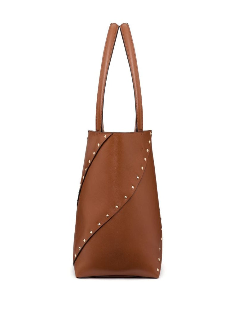 Brown Rockstud Wispy Tote Bag