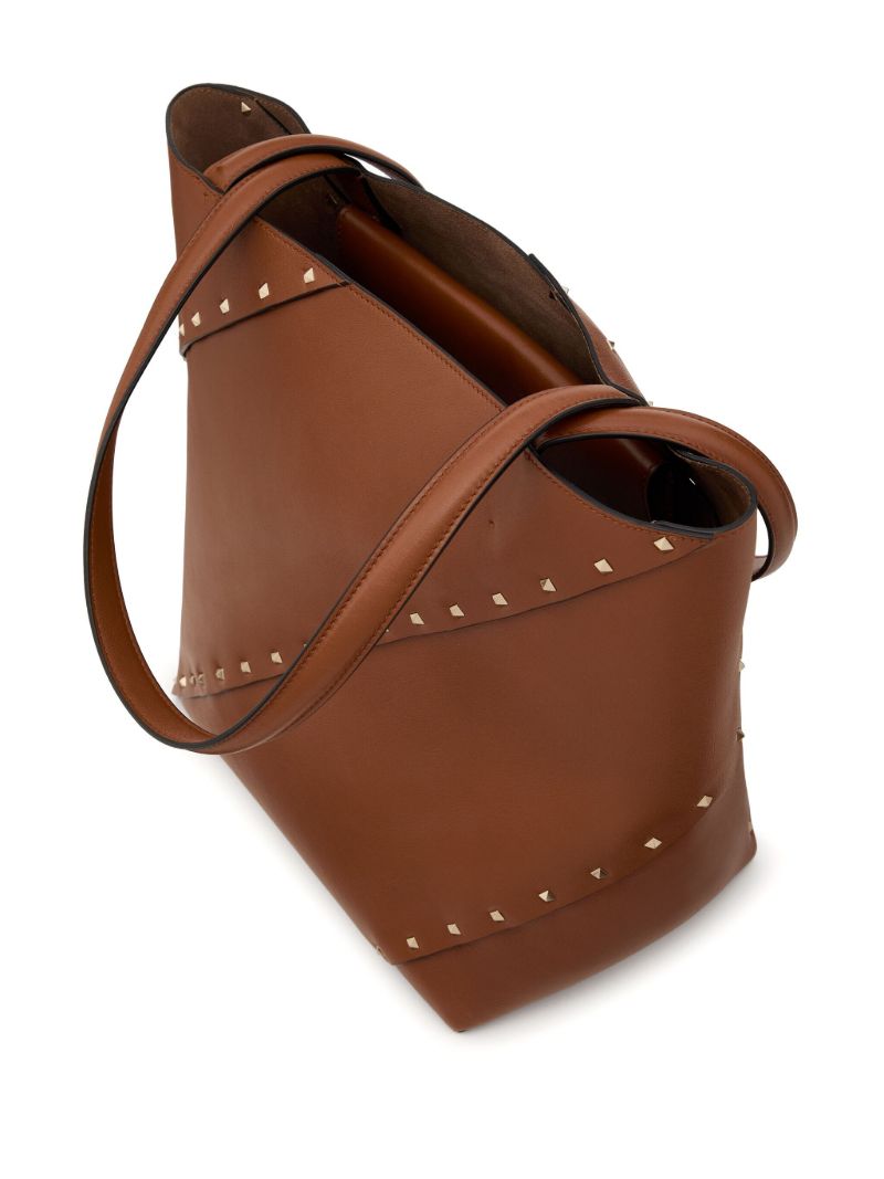 Brown Rockstud Wispy Tote Bag