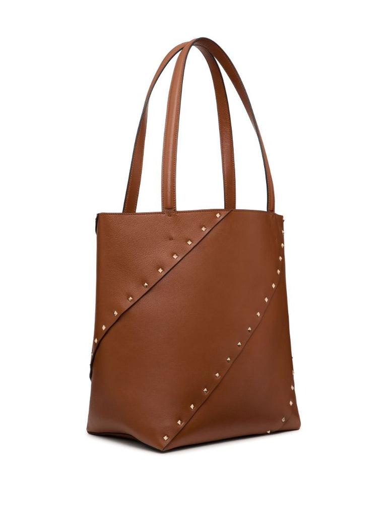 Brown Rockstud Wispy Tote Bag