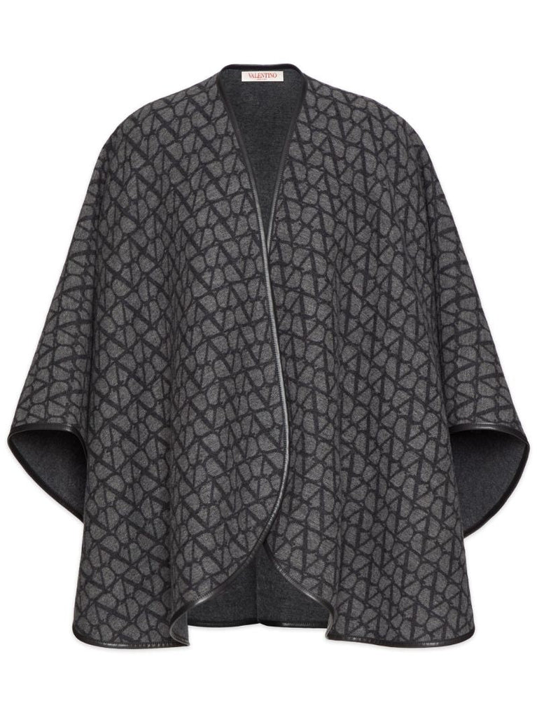 Grey Toile Iconographe Wool Poncho