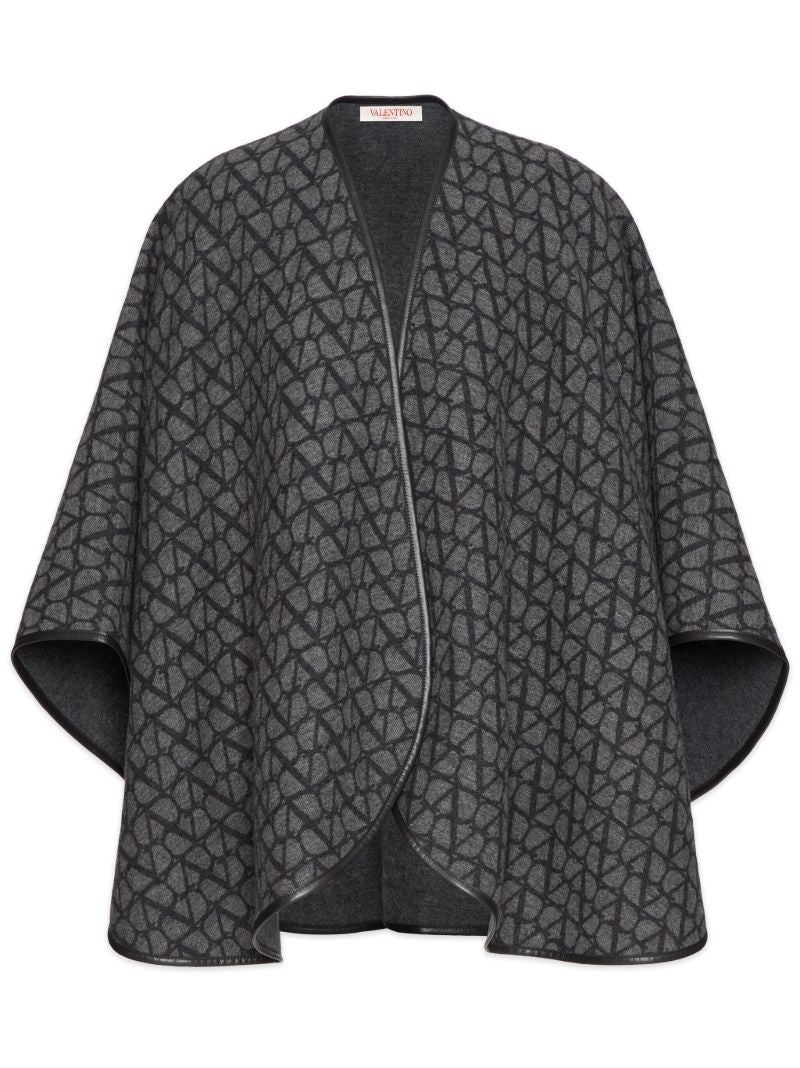 Grey Toile Iconographe Wool Poncho