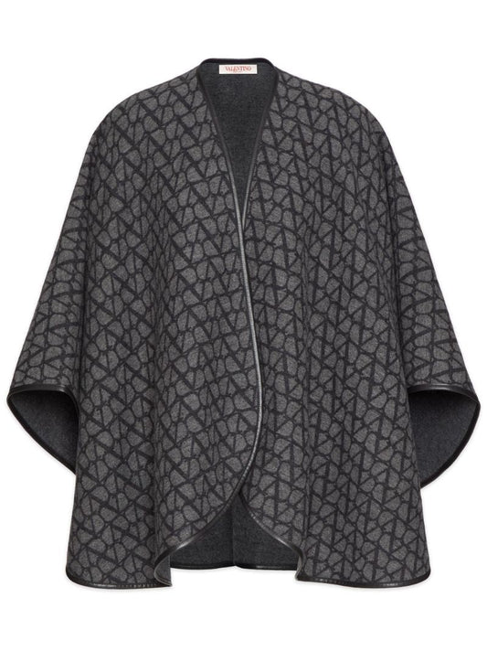 Grey Toile Iconographe Wool Poncho