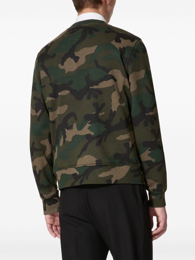 Green Camouflage-pattern Cotton Sweatshirt
