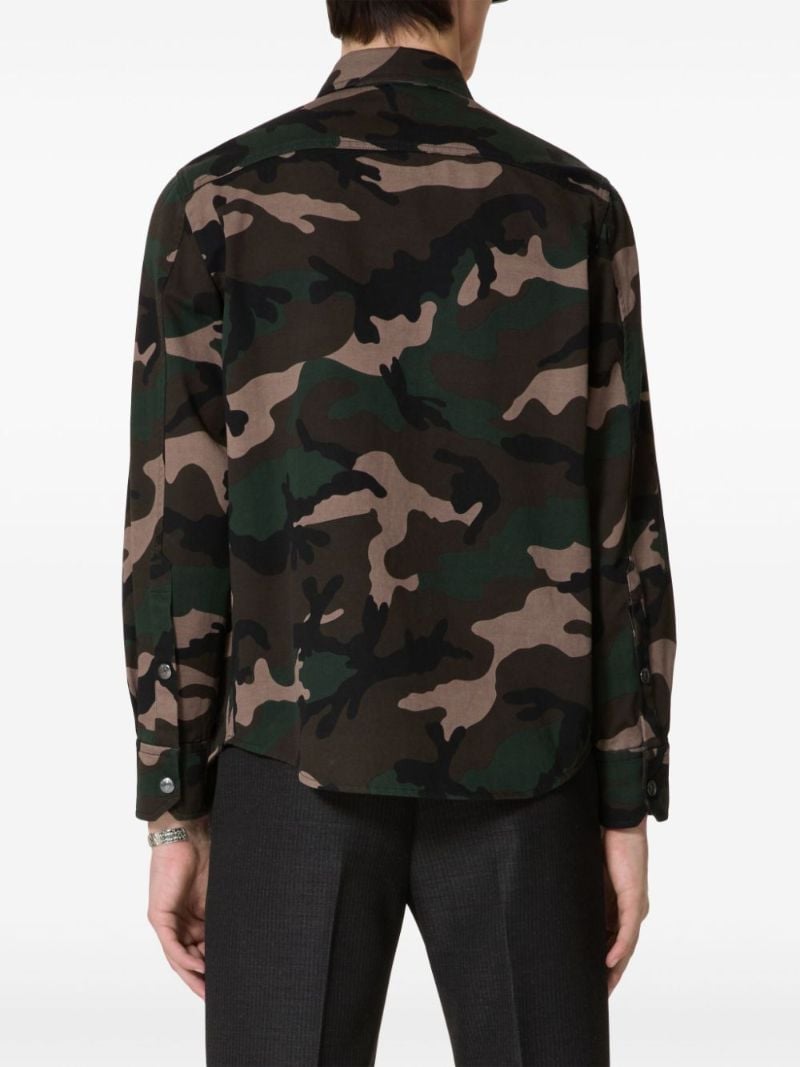 Green Camouflage-print Cotton Shirt