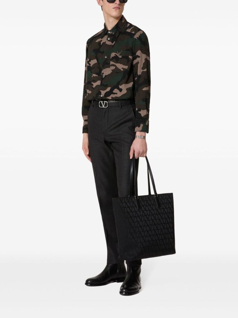Green Camouflage-print Cotton Shirt