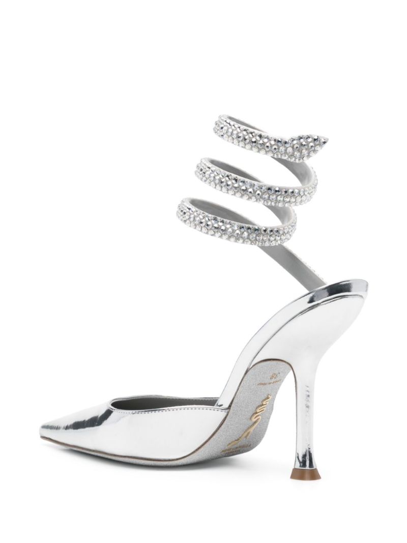 Silver-tone Cleo 105 Leather Pumps