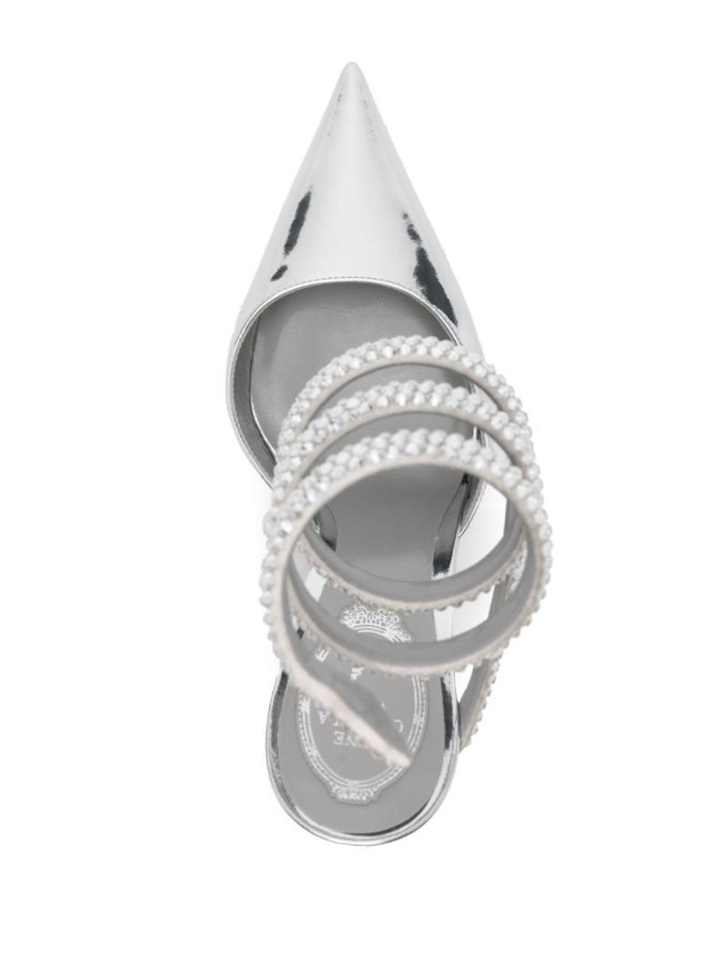 Silver-tone Cleo 105 Leather Pumps