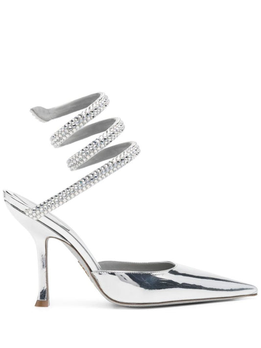 Silver-tone Cleo 105 Leather Pumps