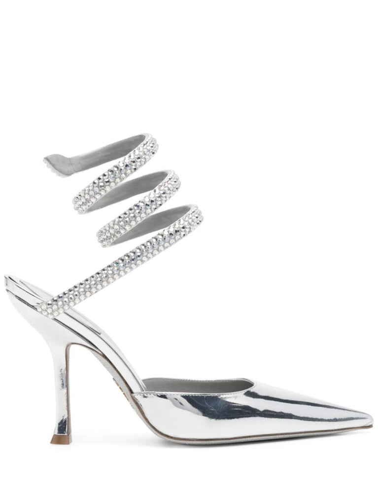 Silver-tone Cleo 105 Leather Pumps