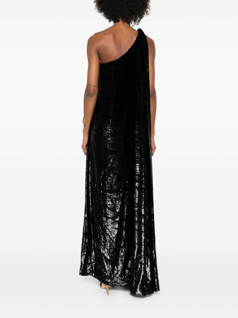 Black LamÃ_x0083_Â© One-shoulder Dress