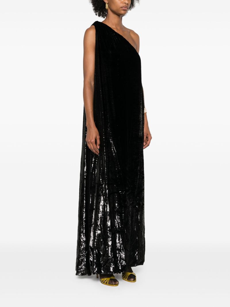 Black LamÃ_x0083_Â© One-shoulder Dress