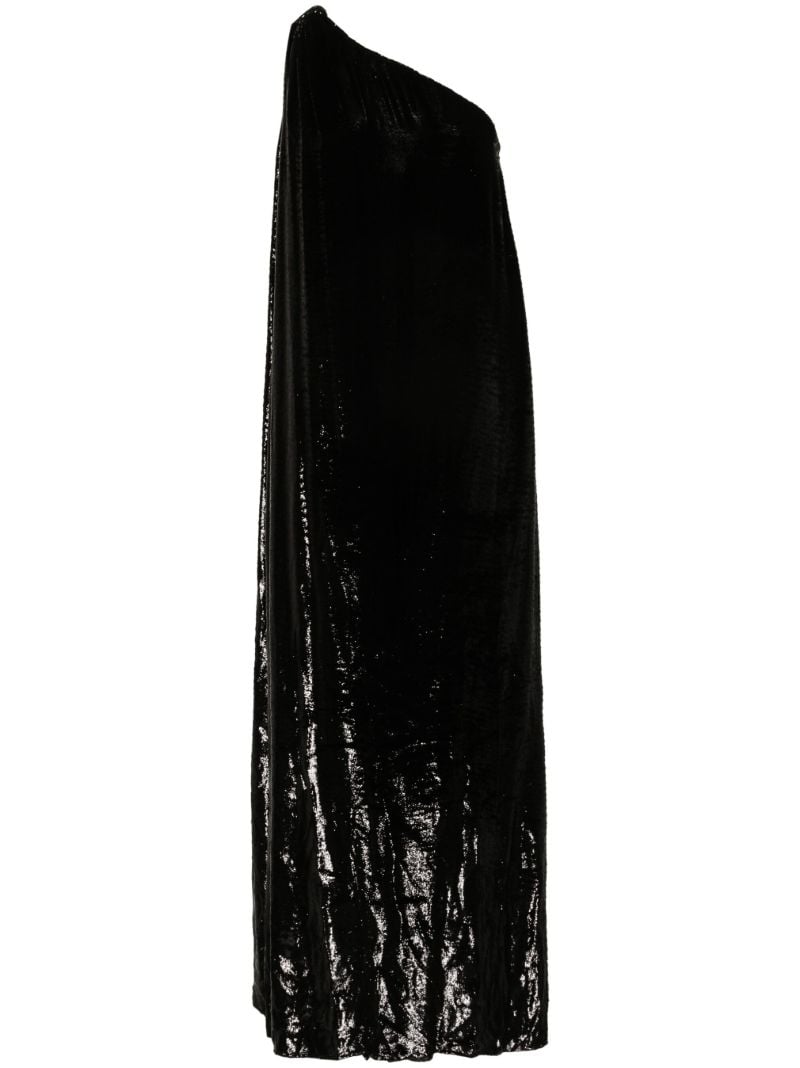 Black LamÃ_x0083_Â© One-shoulder Dress