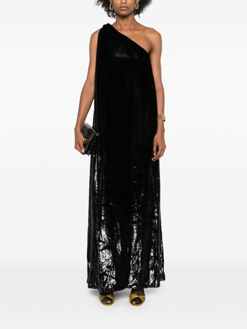 Black LamÃ_x0083_Â© One-shoulder Dress