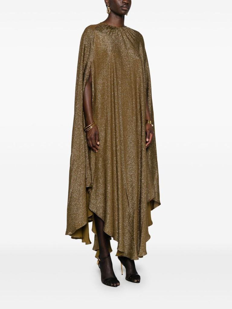 Green Glitter Draped Dress