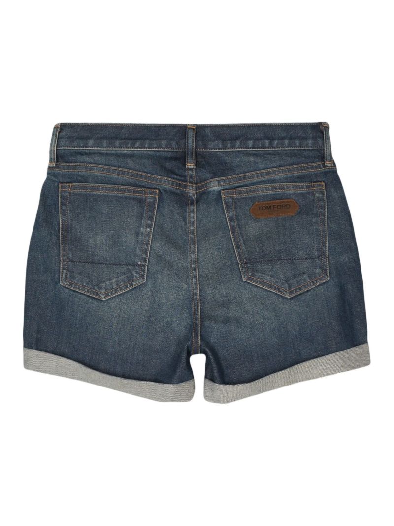 Stonewashed Denim Shorts