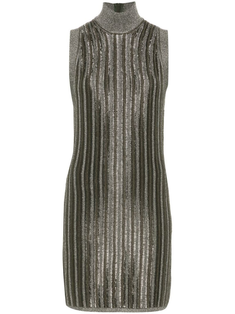 Green Metallic Mini Dress