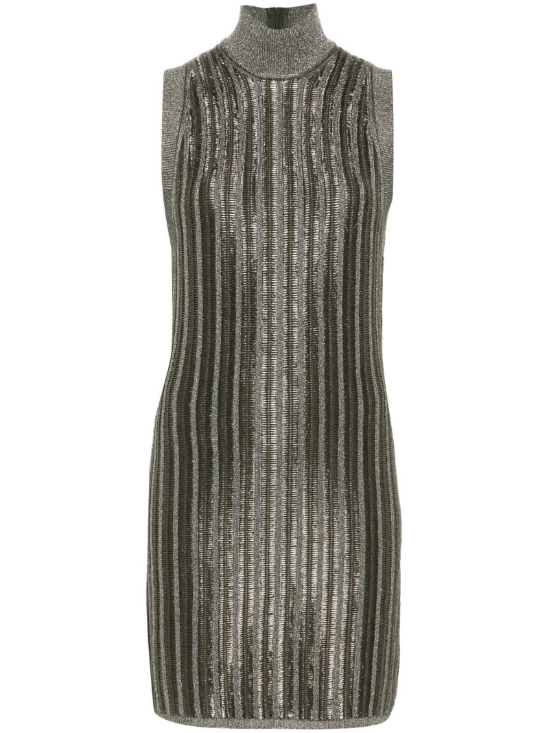 Green Metallic Mini Dress