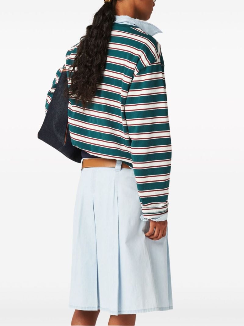 Green Striped Cotton T-shirt