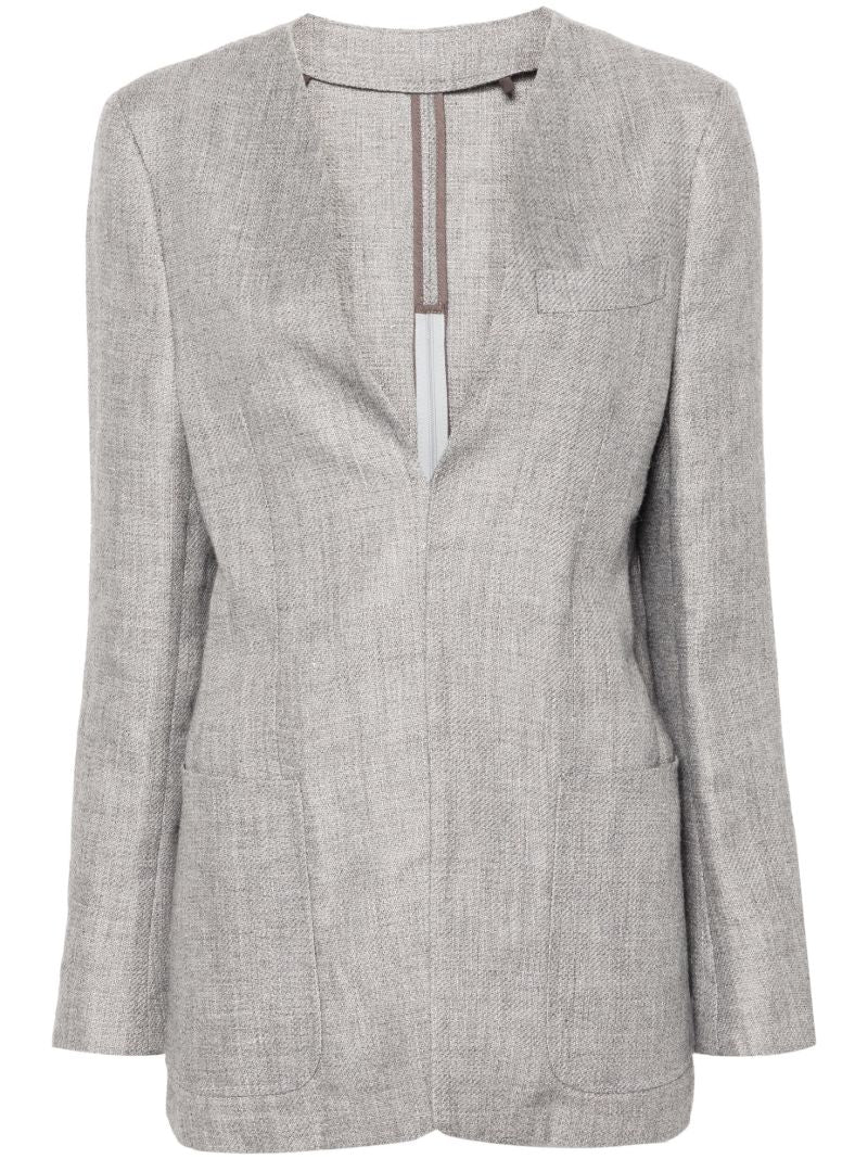 X Zegna Collarless V-neck Blazer