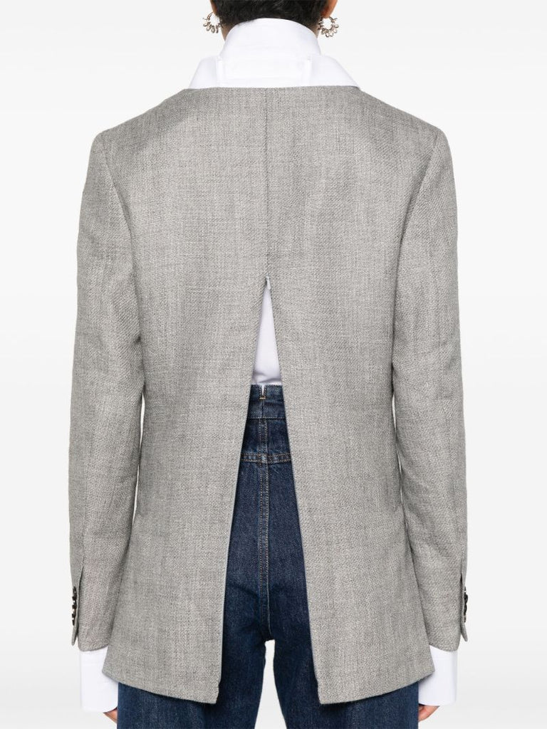X Zegna Collarless V-neck Blazer