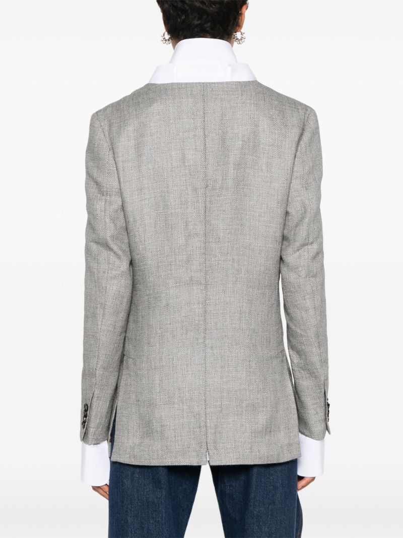 X Zegna Collarless V-neck Blazer
